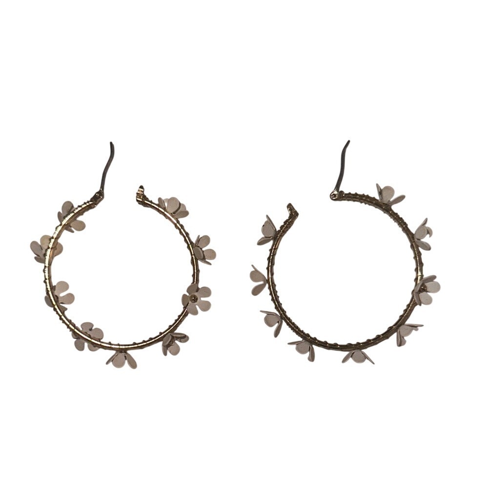 Altar'd State Gold Floral Hoop Earrings - Picture 1 of 2